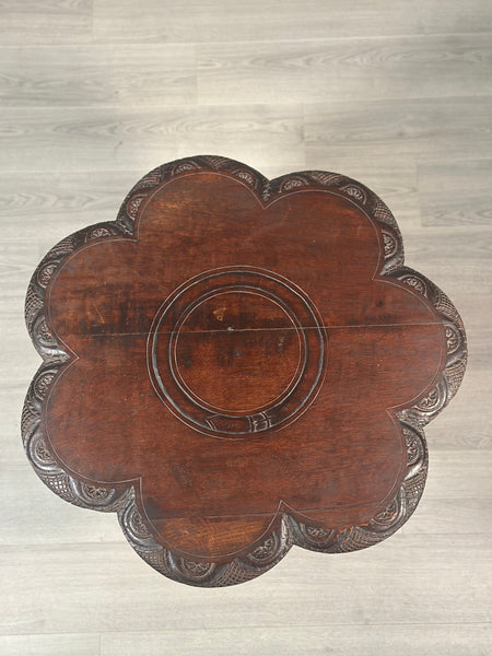 Carved Oak Antique Occasional Table By Walter Carter Harrod’s