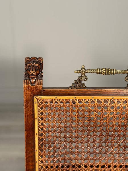 A Pair Of 19th Century Oak Rattan Side Chairs