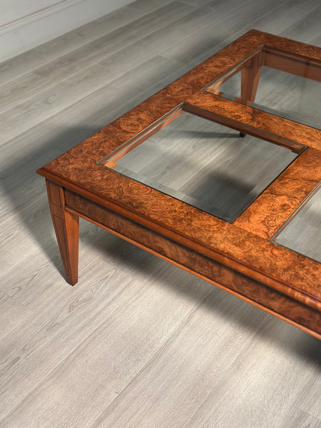 Large Burr Walnut & Glass Coffee Table By Iain James