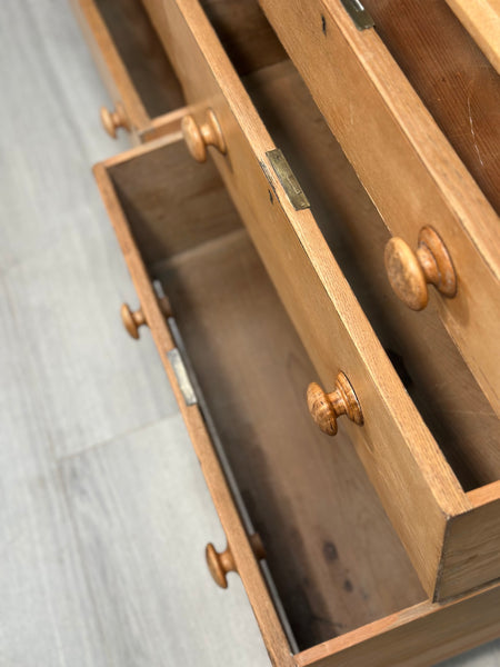 19th Century Oak Bank Of Drawers