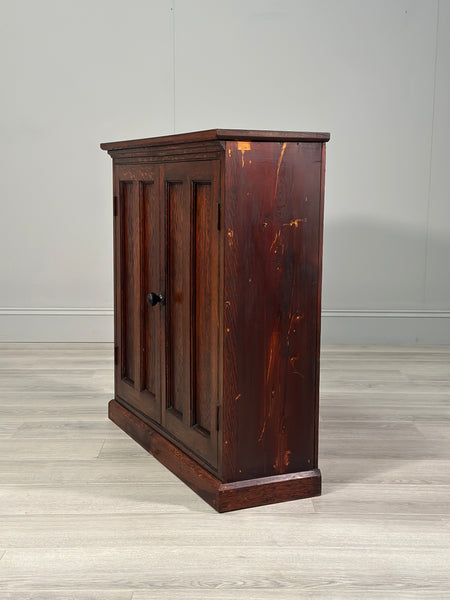 Small Antique Oak School Cupboard