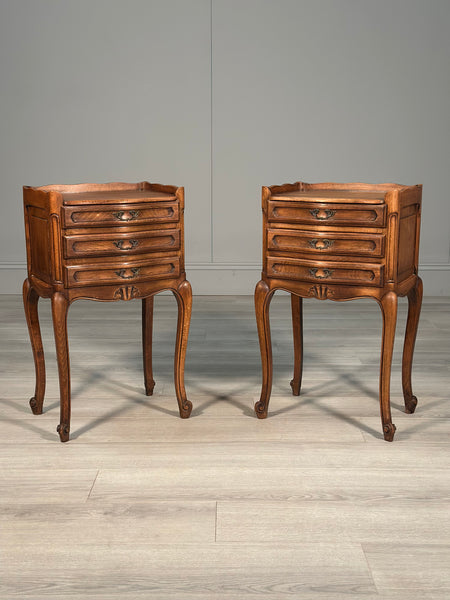Antique French Oak Bedside Cabinets