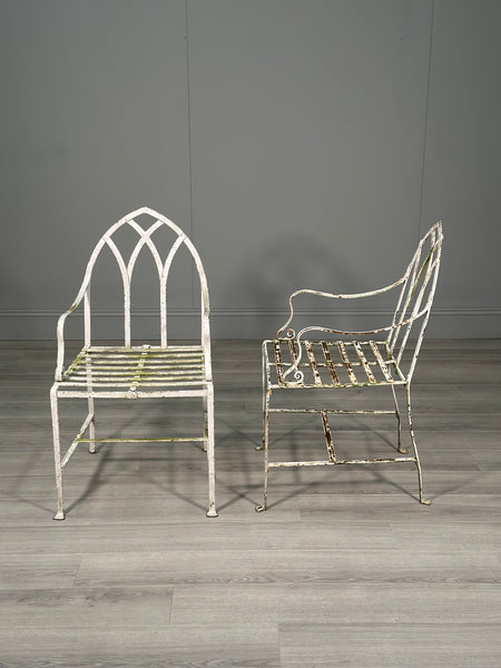 A Pair Of Antique Wrought Iron Garden Chairs