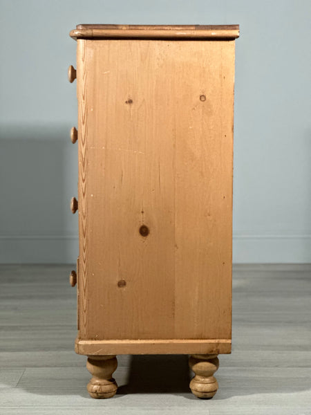 Large Victorian Pine Chest Of Drawers