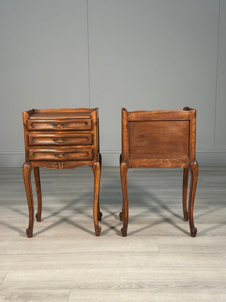 Antique French Oak Bedside Cabinets