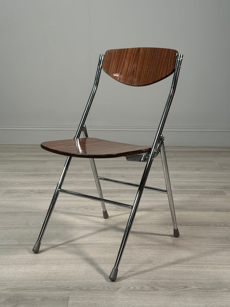 Vintage Chinese Folding Table And Set Of 4 Chairs C.1970