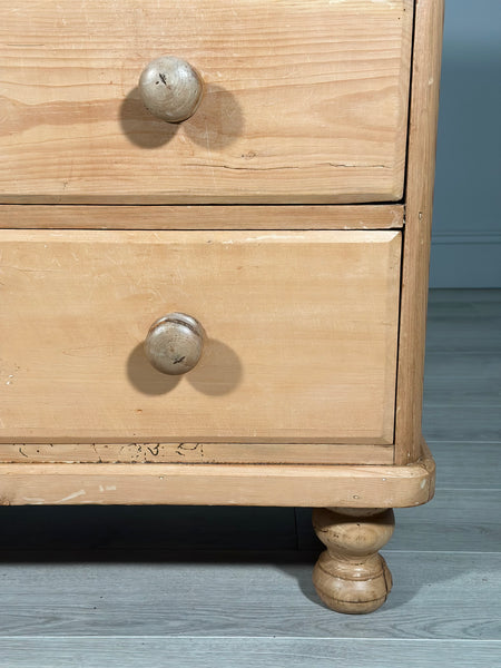 Large Victorian Pine Chest Of Drawers