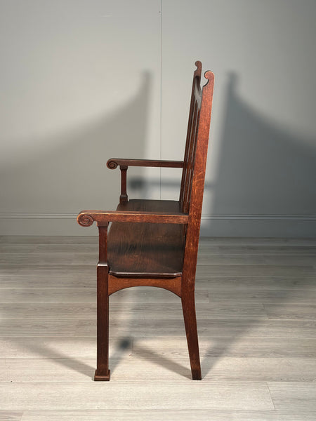Arts and Crafts Oak Hall Bench c.1900