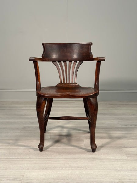 Antique Oak Desk Chair C.1920