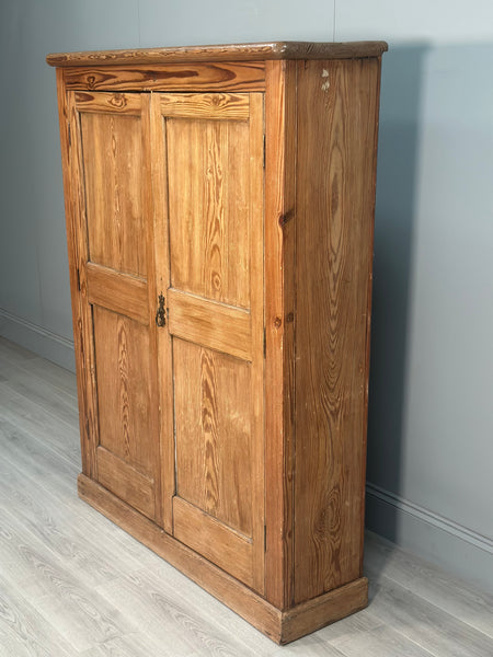Large Antique Pitch Pine School Cupboard