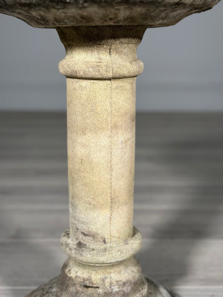 Vintage Composite Stone Birdbath