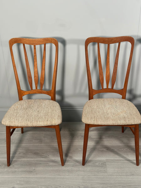 Set Of 6 Danish Teak Ingrid Dining Chairs By Niels Koefoed