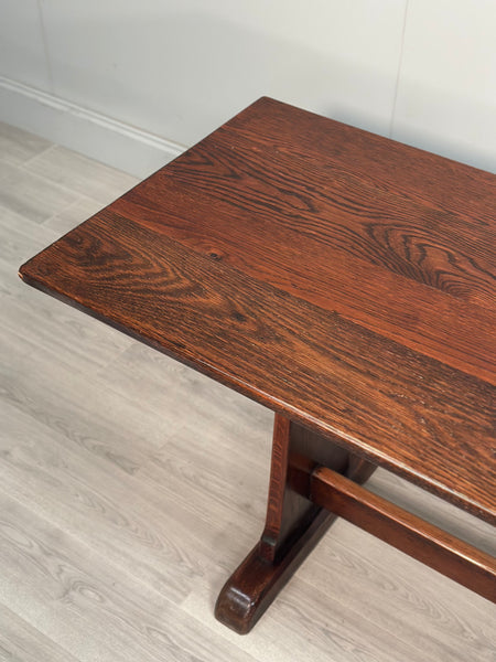 Large Military Arts & Crafts Oak Refectory Table