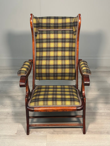 Antique Folding Campaign Armchair