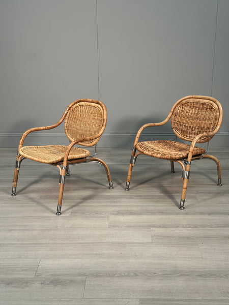 Vintage Ikea Wicker Chairs Designed By Mats Theselius For 'Ps Edition’