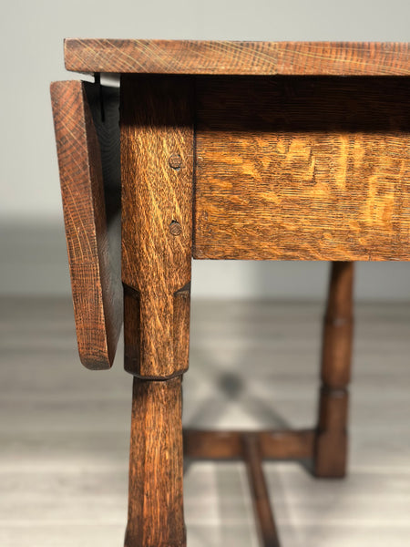 Cotswold Drop Leaf Swivel Oak Table C.1920