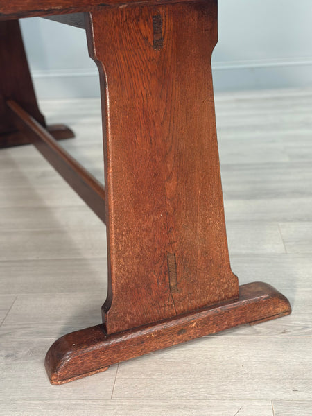 Large Military Arts & Crafts Oak Refectory Table