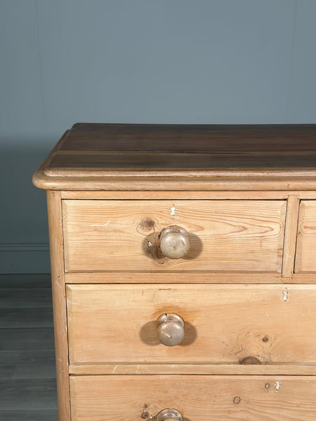 Large Victorian Pine Chest Of Drawers
