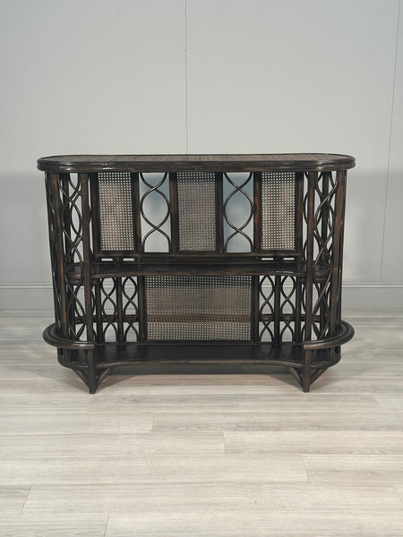 Vintage Bamboo Bar & 3 Stools