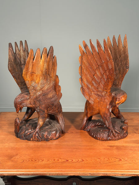 A Pair Of Carved Eagles
