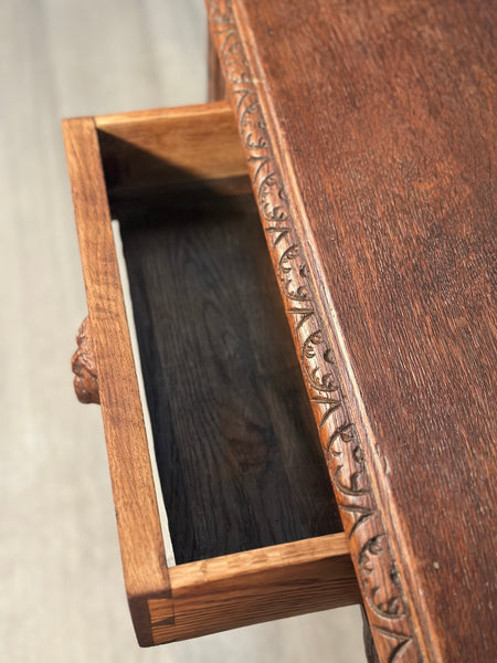 Carved Oak Greenman Table c1880
