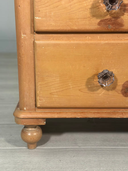 Victorian Pine Chest Of Drawers c.1880