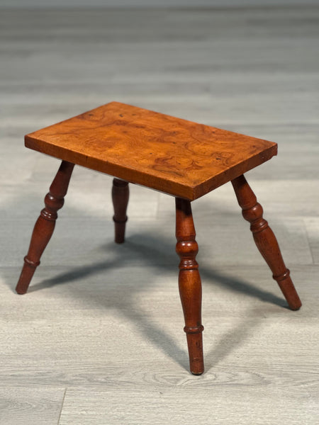Small Burr Yew Wood Stool c.1880