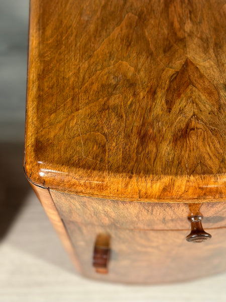 Burr Walnut Art Deco Bedside Cabinets