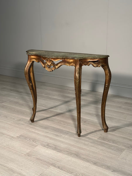 Rococo Style Carved Gilt Console Table