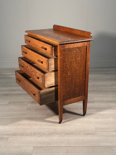 Edwardian Oak Chest Of Drawers