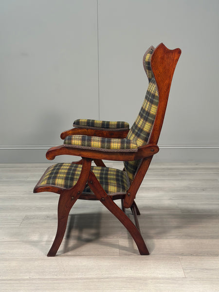 Antique Folding Campaign Armchair