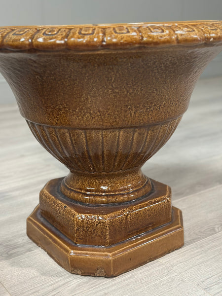 Large Pair Of Antique Salt Glazed Garden Urns