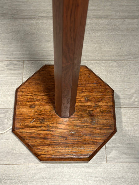 Arts and Crafts Cotswold School Oak Standard Lamp By Arthur Reynolds