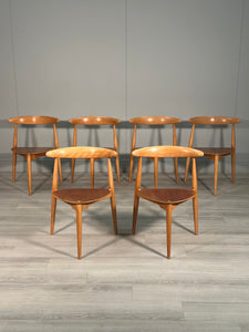 Set of 6 Hans Wegner Fh4103 “Heart” Dining Chairs c.1950’s