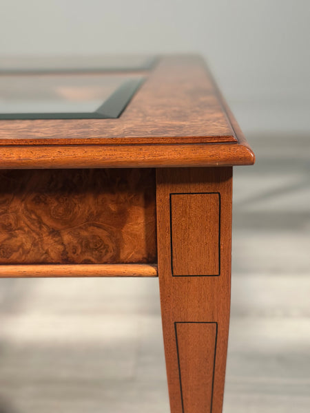 Large Burr Walnut & Glass Coffee Table By Iain James