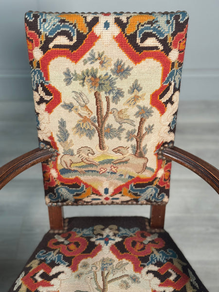 Pair of Antique Armchairs With A Gaspard De Wit Tapestry
