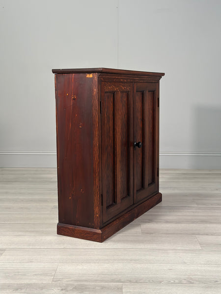 Small Antique Oak School Cupboard