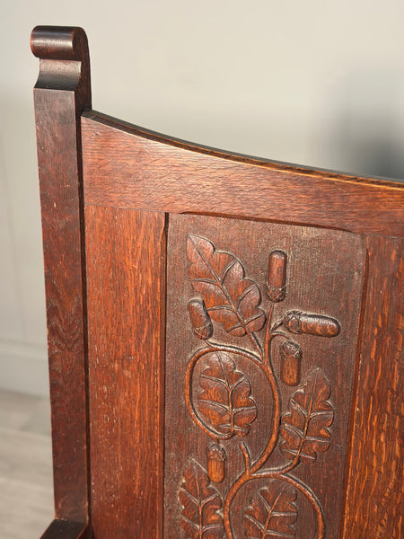 Arts and Crafts Oak Hall Bench c.1900