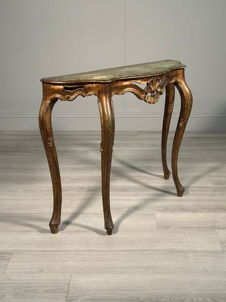 Rococo Style Carved Gilt Console Table
