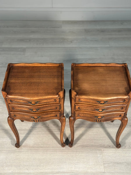 Antique French Oak Bedside Cabinets