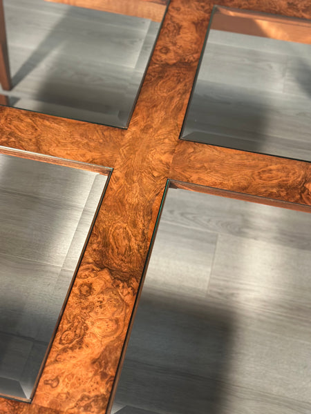 Large Burr Walnut & Glass Coffee Table By Iain James