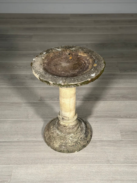 Vintage Composite Stone Birdbath