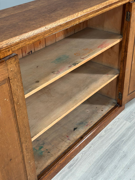 Antique Oak School Cupboard