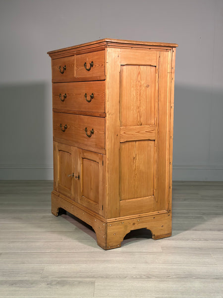 Early 19th Century Pine Linen Press