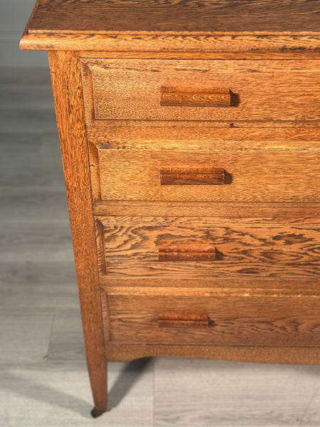 Edwardian Oak Chest Of Drawers