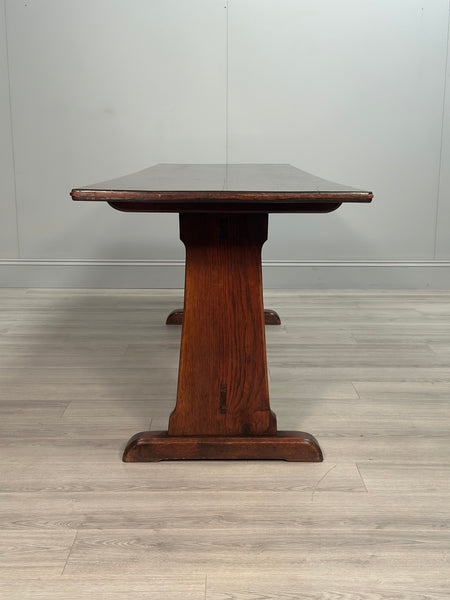 Large Military Arts & Crafts Oak Refectory Table