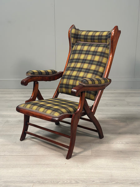 Antique Folding Campaign Armchair