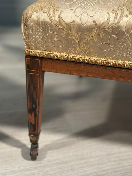 A Pair of His & Hers Inlaid Rosewood Armchairs c.1880