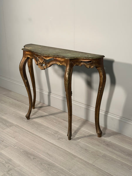Rococo Style Carved Gilt Console Table