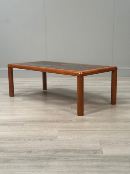Danish Teak & Slate Coffee Table By Haslev